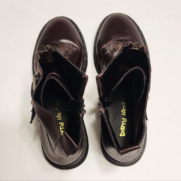 Dirty Laundry Maroon Motorcycle Ankle Boots Buckle Zipper 7.5 - Picture 7 of 11